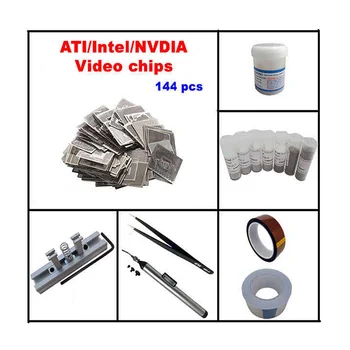 

Direct Heat INTEL/ NVIDIA/ ATI GPU Stencils 144pcs + direct heat reballing station+ BGA balls + solder flux