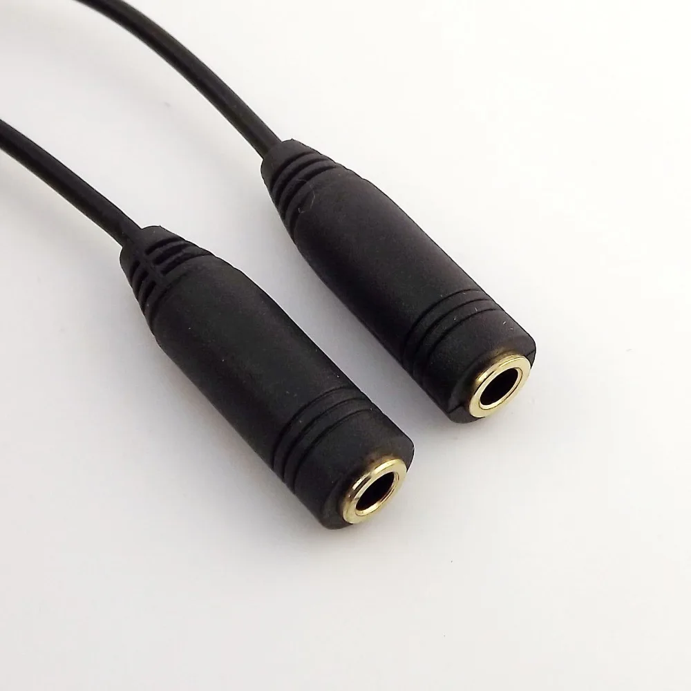 10pcs 3 5mm Headphone Stereo Audio 1M 2F Splitter Cable With Separate Volume Controls 22cm