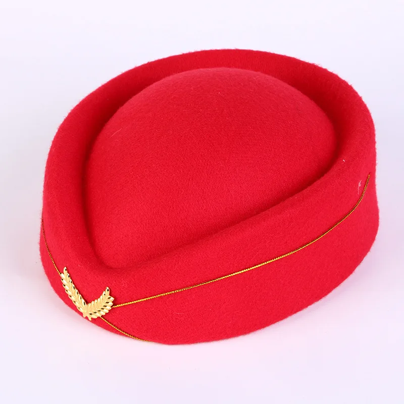 LUCKYLIANJI шерсть высокого качества Pillbox стюардесса Air Hostesses официантка база кепки производительность группа Косплей вечерние берет шляпа
