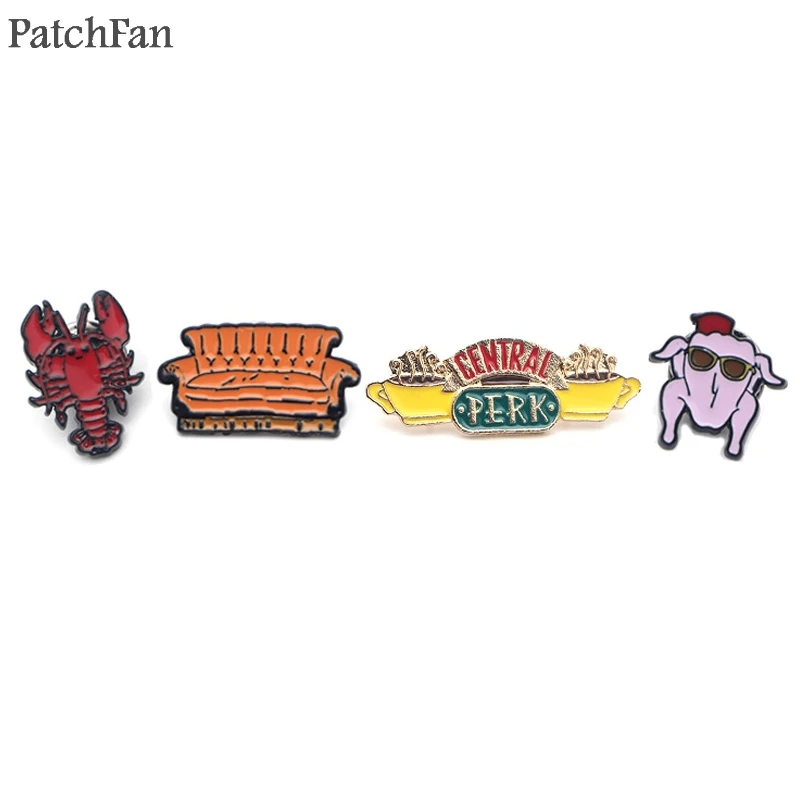 Patchfan друзья ТВ шоу центральный Перк цинковый галстук забавные булавки броши для рюкзака, одежды для мужчин и женщин Декоративные значки медали A1466