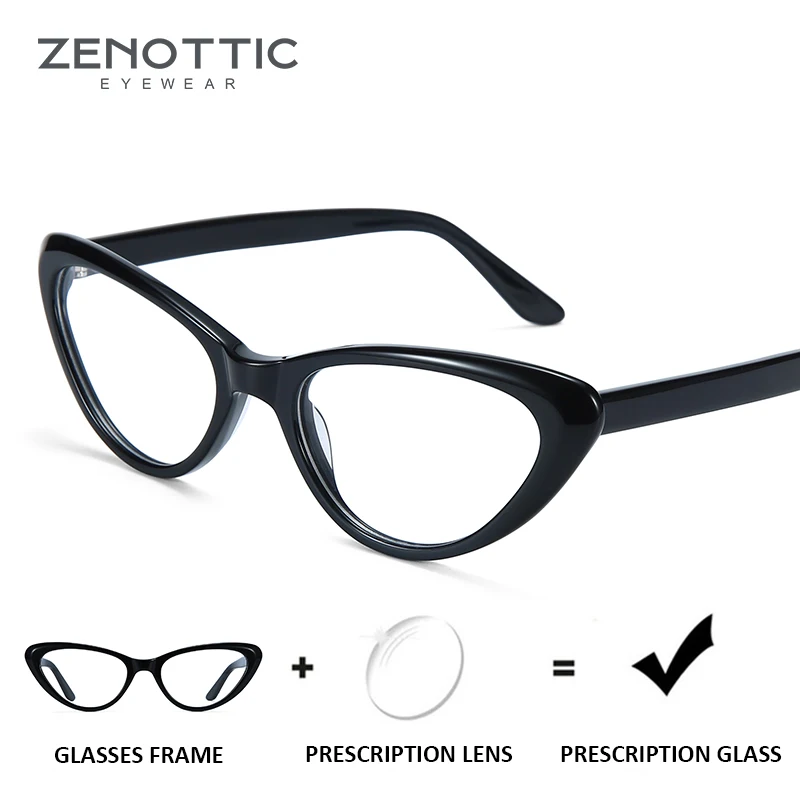 ZENOTTIC Retro Occhiali Da Vista Donne di Occhiali In Acetato Telaio Vintage Anti Luce Blu Progressiva Vetri Ottici Donne BT3022| | - AliExpress
