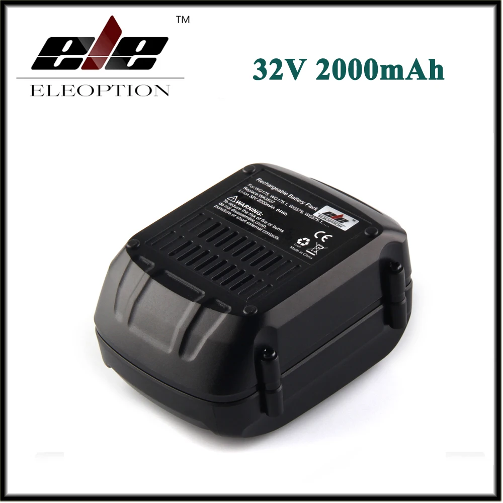 

Rechargeable 32V 2000mAh 2.0Ah MAX Li-ion WA3537 Battery Replacement For WORX WG175, WG575, WG575.1 and WG924 Power Tool
