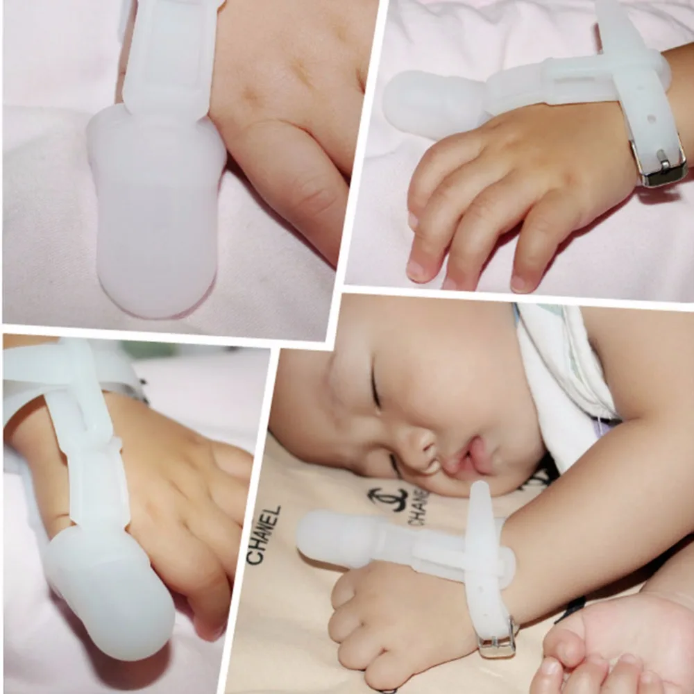 Детские Безопасные силиконовые предотвращающие остановку большого пальца сосательный Прорезыватель для зубов здоровые перчатки для большого пальца предотвращают деформацию пальцев ребенка уход за здоровьем