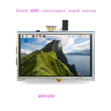 Улучшенная версия, автоматический режим ожидания, 5 дюймов, ЖК-Дисплей HDMI, сенсорный экран, TFT ЖК-панель, модуль 800*480 для Banana Pi Raspberry Pi