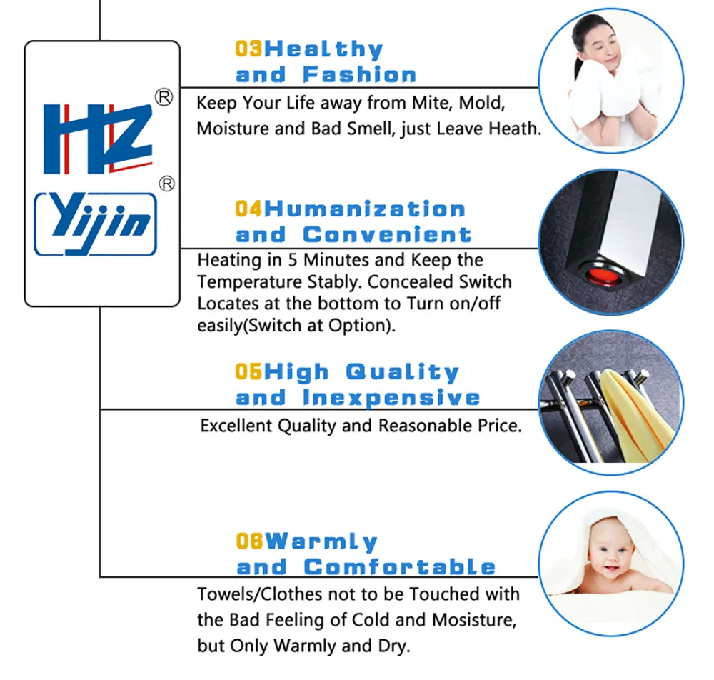 HZ-918 электрический матовый с подогревом полотенцесушитель настенный Стиль Полотенцесушитель 304 Нержавеющая сталь полотенцесушитель полка