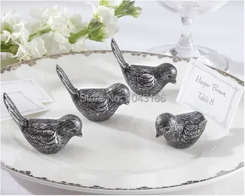

Free shipping wedding favor --party favors Antiqued Bird Place Card Holder love bird place name card holder 100pcs/lot