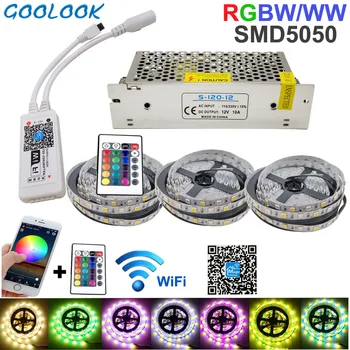

15M Wifi Strip RGB LED Strip light smd 5050 RGBW Waterproof Flexible Tape Diode Ribbon DC12V Power Set New Year Garland Christma