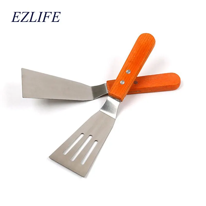 

EZLIFE Shovel Spatula Stainless Steel Fried Steak Pizza Grasping Cutters Spade Pastry BBQ Tools Wooden Handle Kitchen gadget