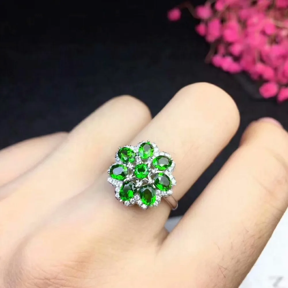 Shilovem 925 серебро естественный диопсид кольца fine Jewelry завод женские модные свадебные открытым оптовая продажа dj030401agt