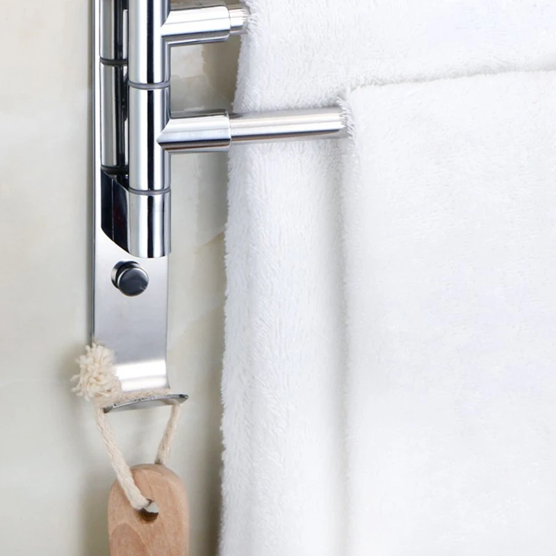Botique-полотенцесушитель из нержавеющей стали вращающаяся стойка для полотенец Ванная комната Кухня настенный держатель для полотенец полированная стойка