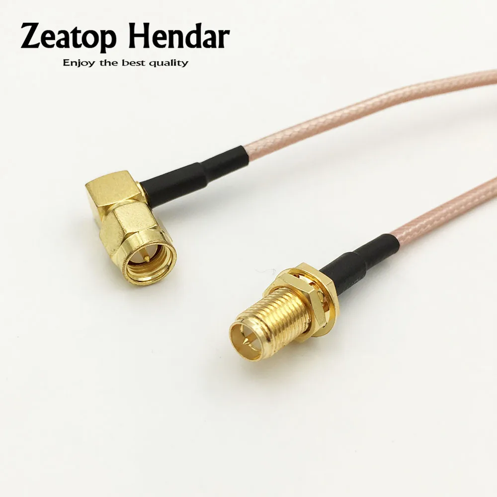 1Pcs Right Angle SMA Male Plug to RP SMA Female (Male Pin) RF RG316