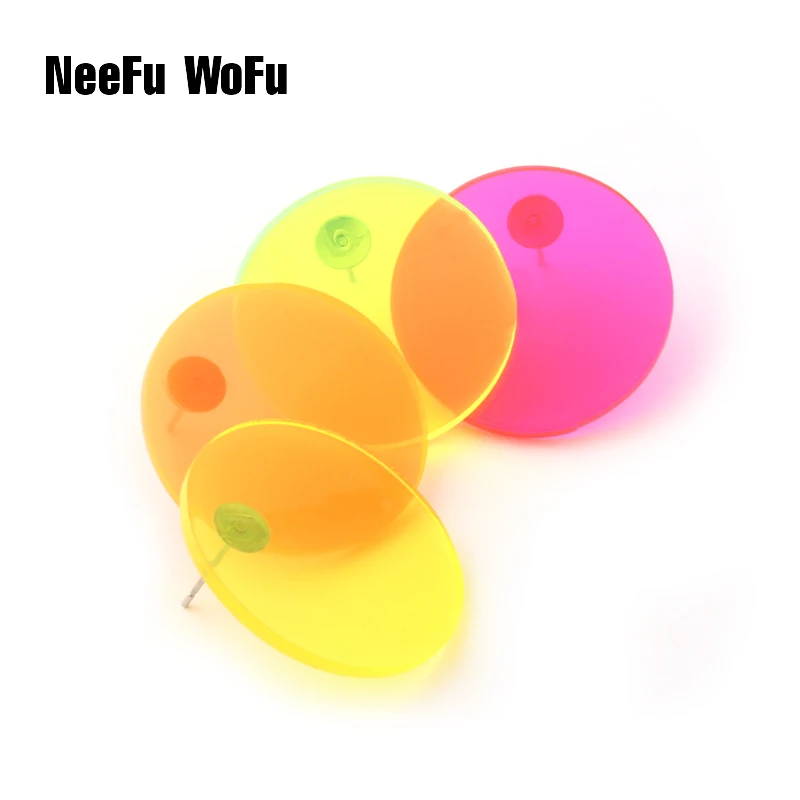 

NeeFu WoFu Resin Earrings Transparent fluorescent PVC Earring Large Brinco Ear Brand Earrings Accessories Oorbellen Gift 2019