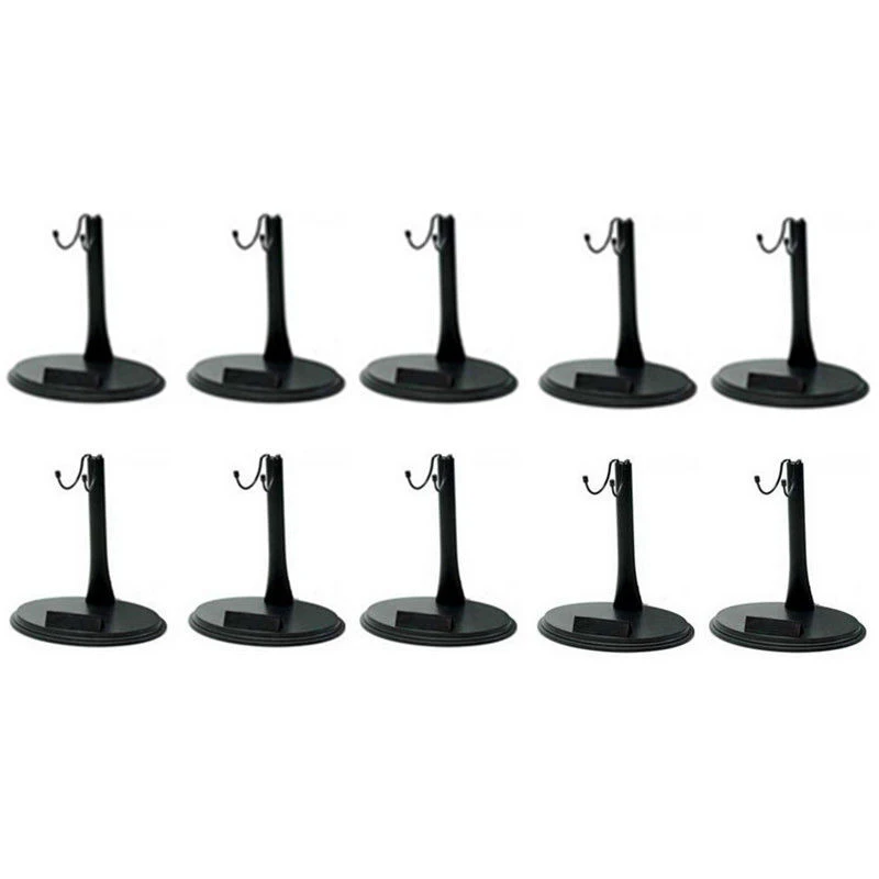

Black 1/6 Scale U Type Action Figure Base Display Stands 10pcs Set