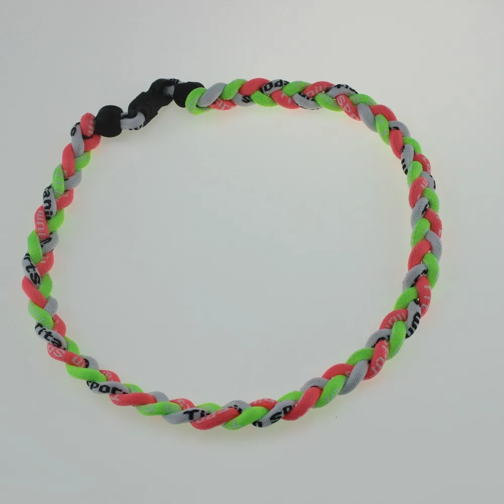 

1pcs Rope Twisted Titanium Sport Necklace (Red Blue & White) Great for any Baseball/Softball/Soccer/Lacrosse