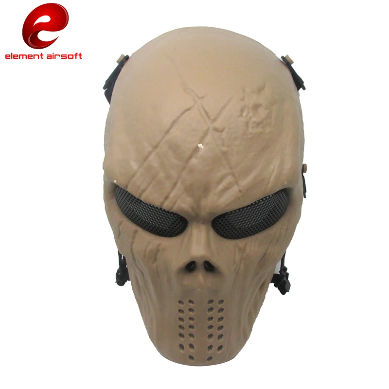 Элемент Airsoft Пейнтбол Тактические полная защита лица череп маска военно черный M06 CY285