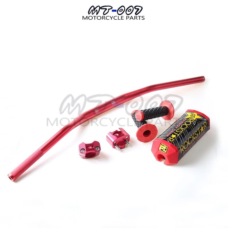 

Red MOTORCYCLE HANDLEBAR 28MM PROTAPER FAT BAR GRIPS CNC BAR RISERS ROCKSTAR BAR PAD DIRT BIKE PIT BIKE MOTOCROSS
