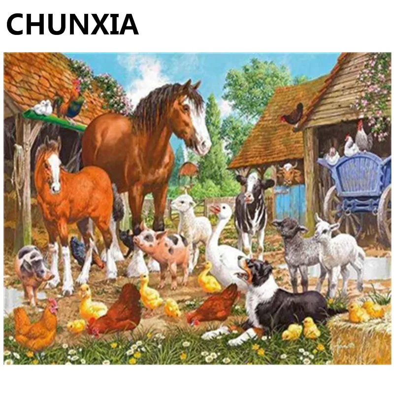 

CHUNXIA Painting By Numbers DIY Framed Oil Paint Pictures Wall Art Home Decor Unique Gift