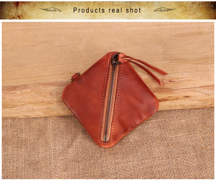 Retro Pequena Moeda Bolsas Primeira Camada de