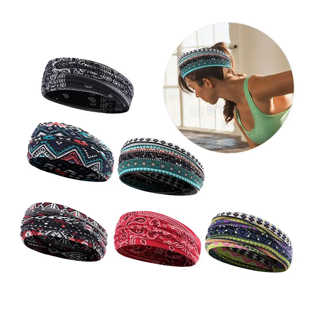 

2018 New Fashion Sports Headband with Yoga Antiperspirant Belt Fitness Running Sweatband Scarf Stretch Hairband Elastic Cotton