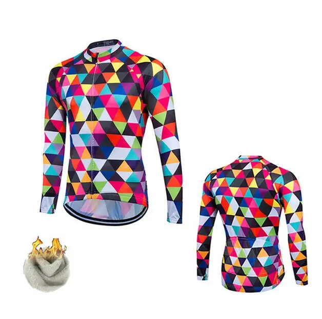 FASTCUTE Florr Winter Fleeced Ropa Ciclismo Bike Cycle Maillot Bicycle Wear MTB Cycling Clothing Racing Thermal Cycling Jersey