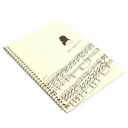 5X доступный 50 страниц Моцарт музыкальный лист рукопись бумага Stave Notation тетрадь спираль связаны