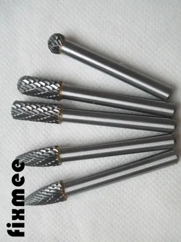 

5pcs Tungsten Carbide Rotary Burr File Milling Cutter 6mm Shank CNC Engraving Tool Accessories 8mm Front-End Electric Grind