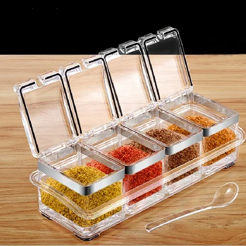 Kitchen supplies seasoning box s spice jar set acrylic Storage Bottles