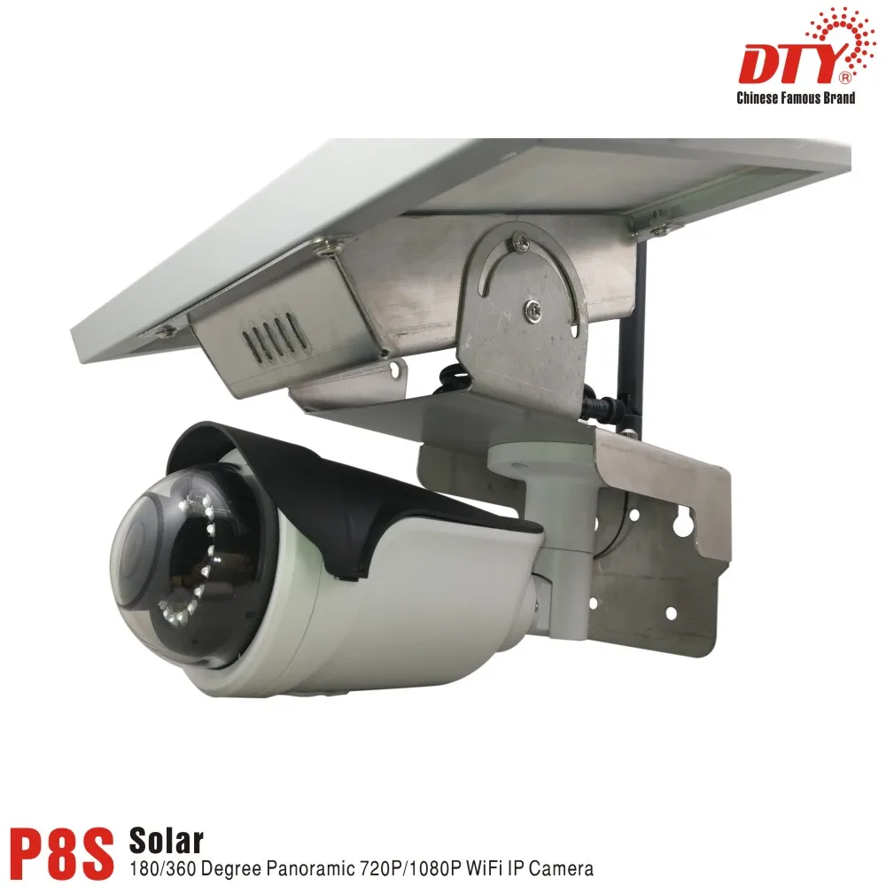 

P8S Panoramic Solar Battery Powered WiFi Network IP Camera Night Vision Wireless Solar Power Fisheye Cameras