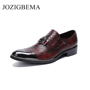 

Men Formal Shoes Round Toe Flats Wedding Dress Leather Italian Elegant leather shoes Men's Party Office Footwear