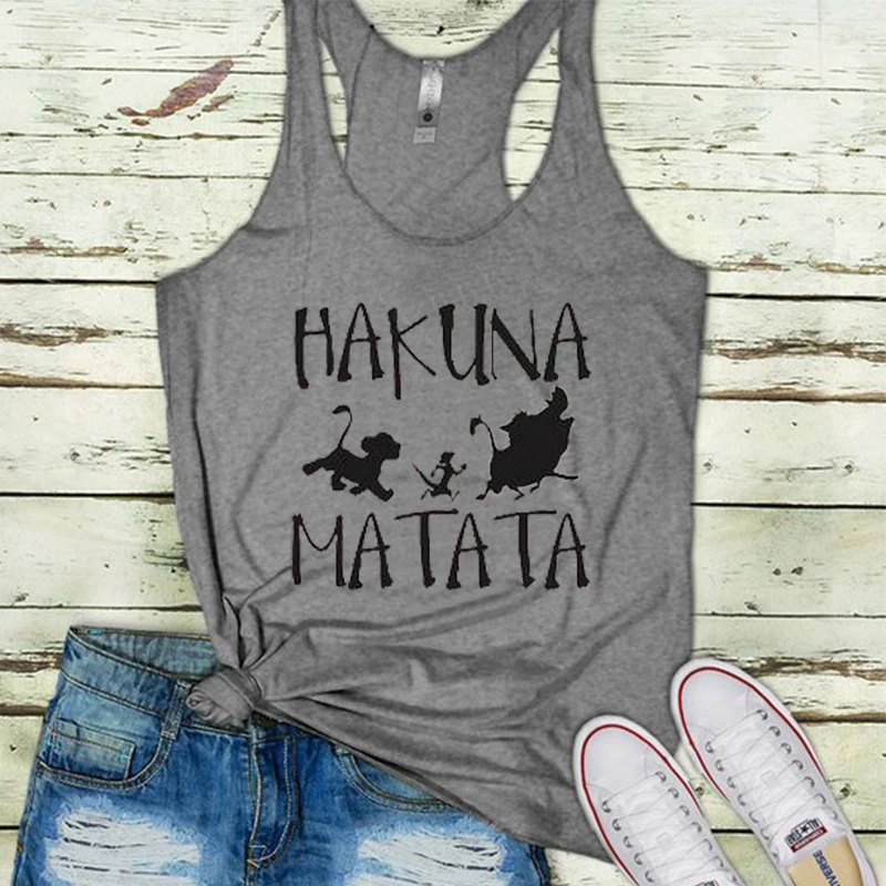 

2019 hakuna matata tank top womens aloha gothic plus size tanks white girl sexy clothes beach love festival tops