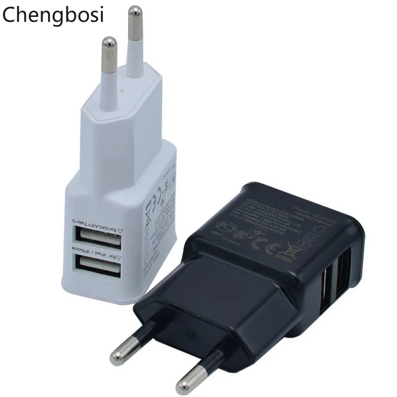 

5V 2A 1A Mobile Phone Charger Dual USB Charger Head for US EU Travel Charger Smartphone Universal Cell Phone Chargers for IPhone
