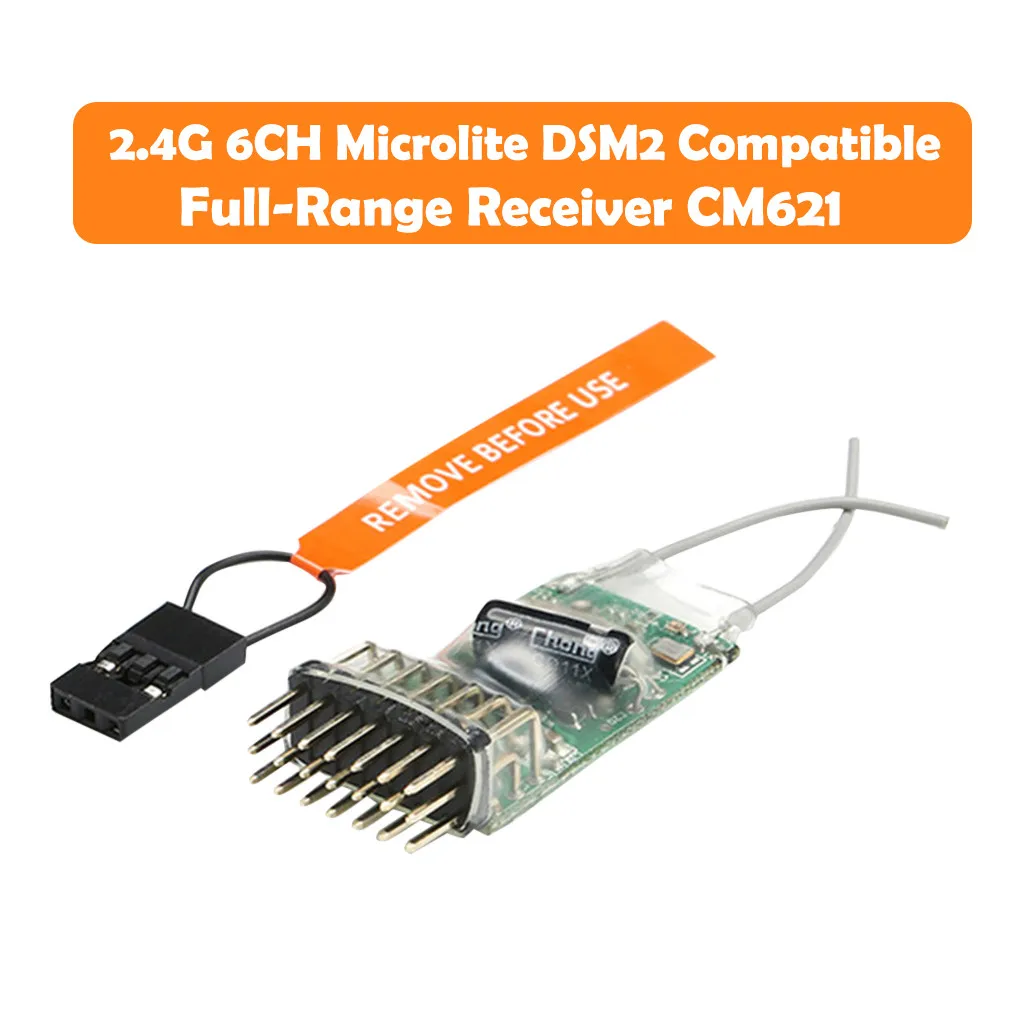 2,4g 6ch Microlite Dsm2 совместимый Полнодиапазонный приемник Cm621 радиоуправляемый самолет, Квадрокоптер Аксессуары Rc запчасти