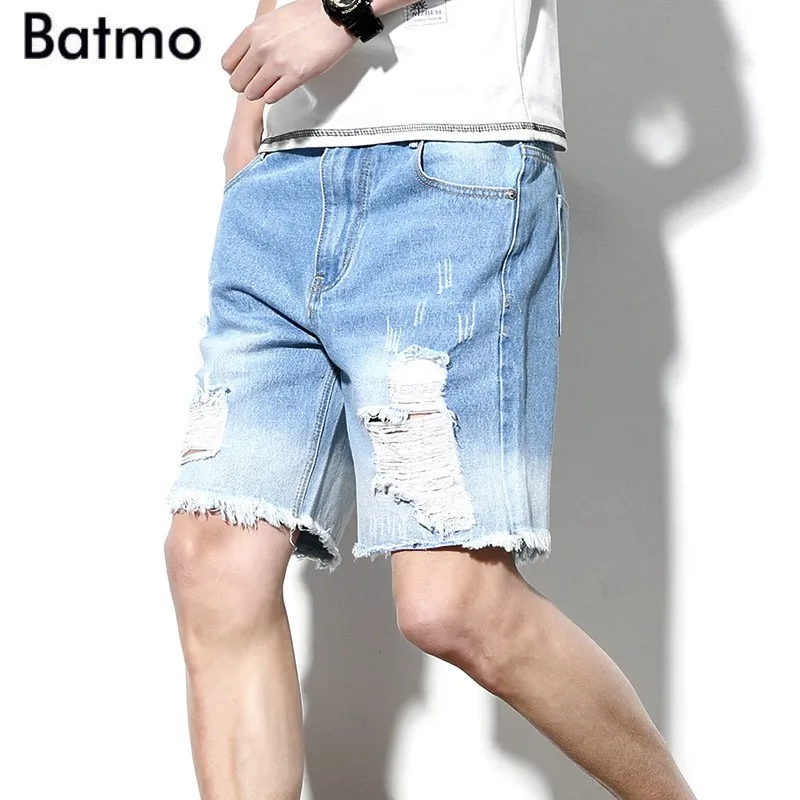 Batmo 2018 Summer new arrival Men's straight casual denim