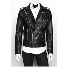 Männlichen Lederjacke 2016 Neue PU Reißverschluss Biker Jacke Leder Männer Außenhandel Jaqueta Couro Masculina Schwarze Lederjacke männer