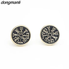 P1354 Dongmanli модные Дневники вампира руны Aegishjalmur Vegvisir серьги гвоздики для женщин символ Одина амулет, серьги