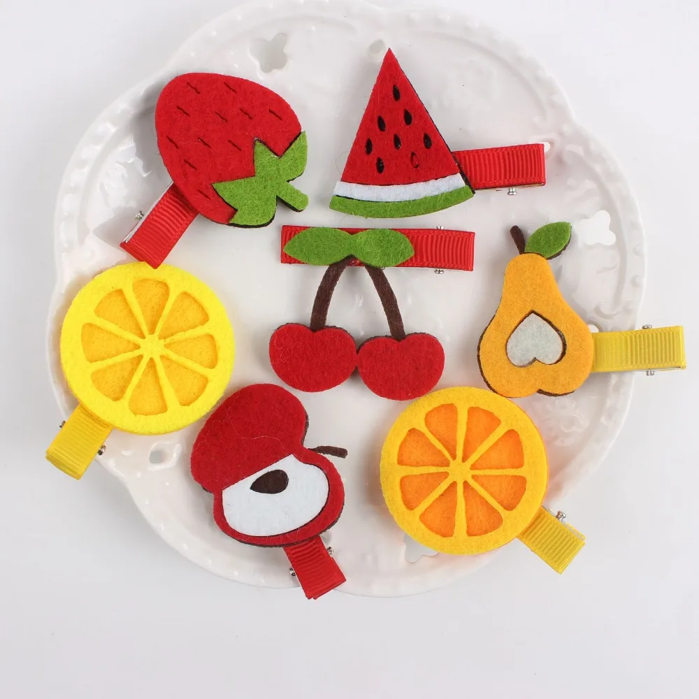 

2018 fruit world pear apple strawberry model hairpin watermelon cute girl clip Hair Accessories for kids barrettes 1pcs BM083