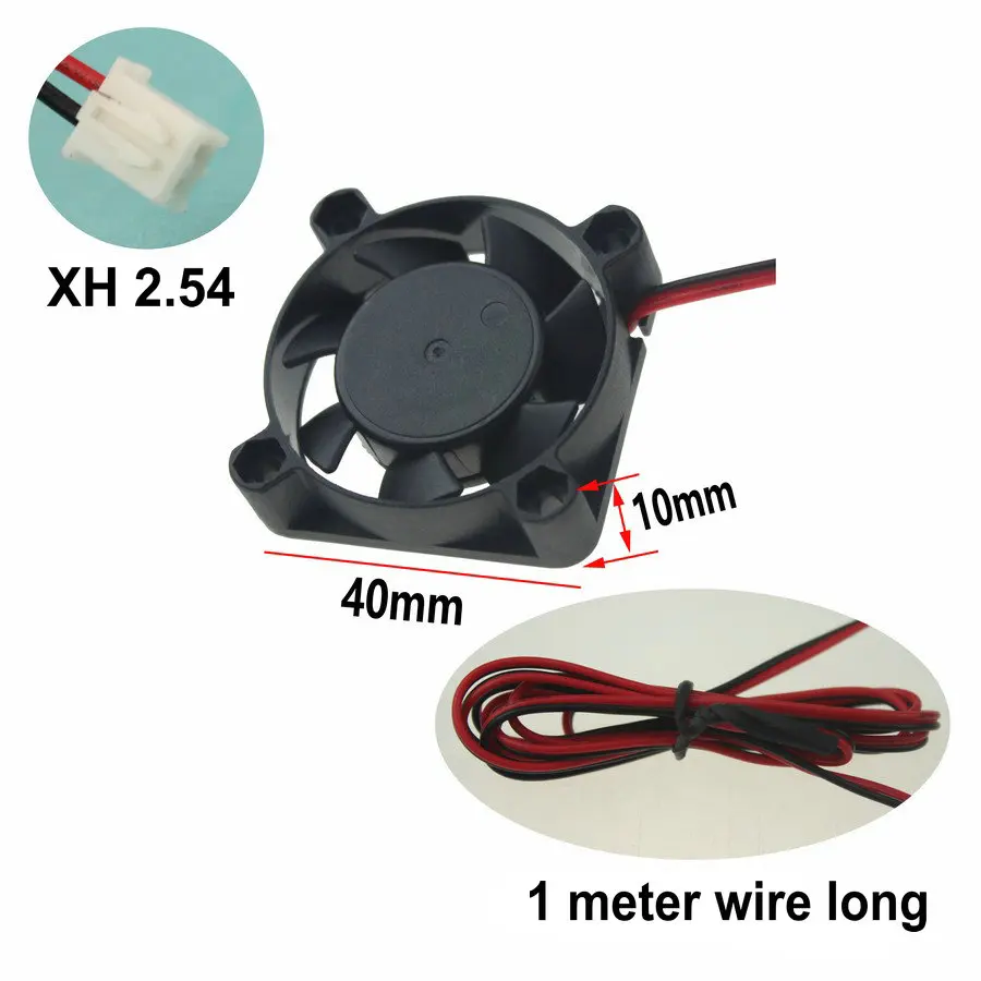 

Gdstime 2 Pcs DC 12V 24V 40mm x 10mm 3D Printer Cooler 40x40x10mm Ball Bearing 100cm Cable Small Brushless Cooling Fan 4010 4cm