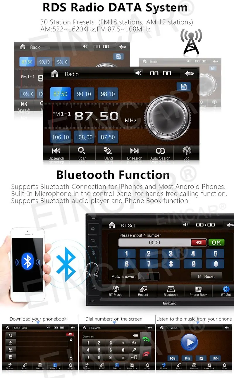 Excellent Windows 6.0 7 Inch 2 Din Car Stereo GPS Navigation with map card Autoradio with Touch Screen Car Radio Audio Remote Control Blue 4