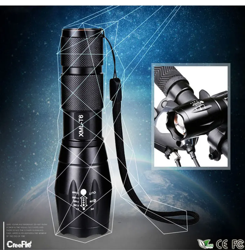 Ultra Bright Waterproof Hand Torch LED Flashlight CREE XML-T6 6000LM Zoomable Camping Hunting Lamp for Outdoor Bike Light 5 Mode (12)