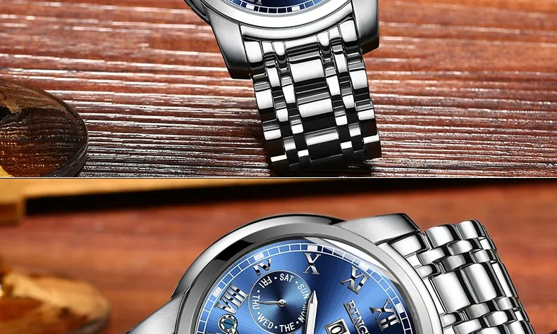 Модные спортивные часы Швейцария Бингер турбийон механические часы календарь Сапфир светящиеся водонепроницаемые автоматические часы для мужчин