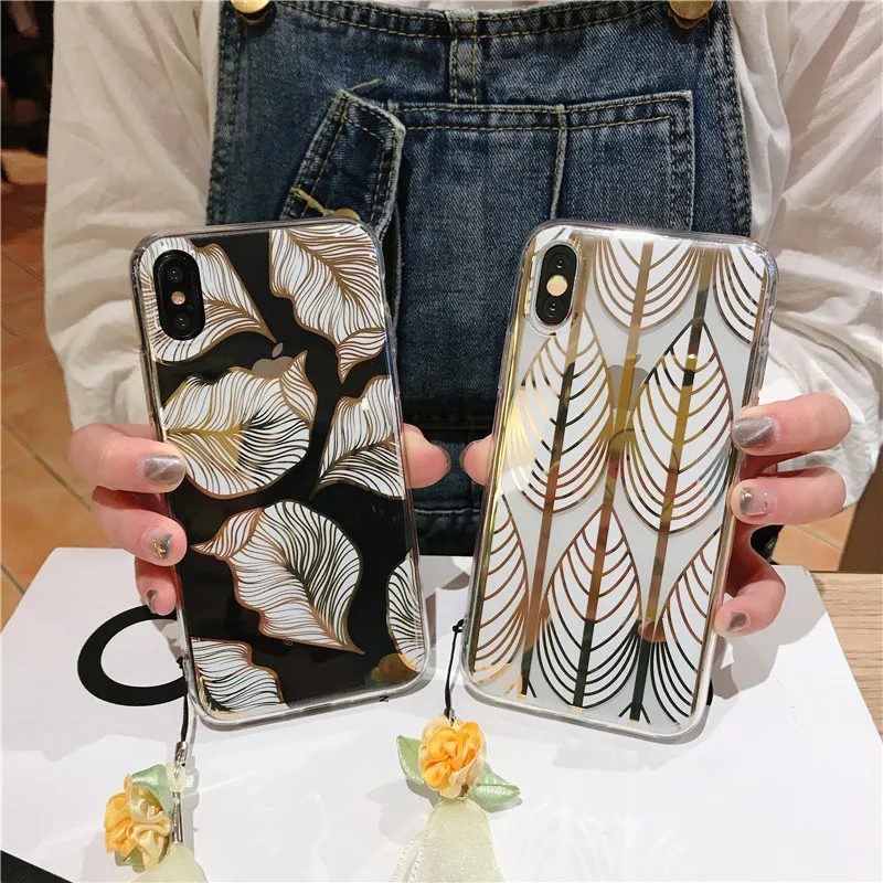 iPhone XS cover case flower leaves (10)