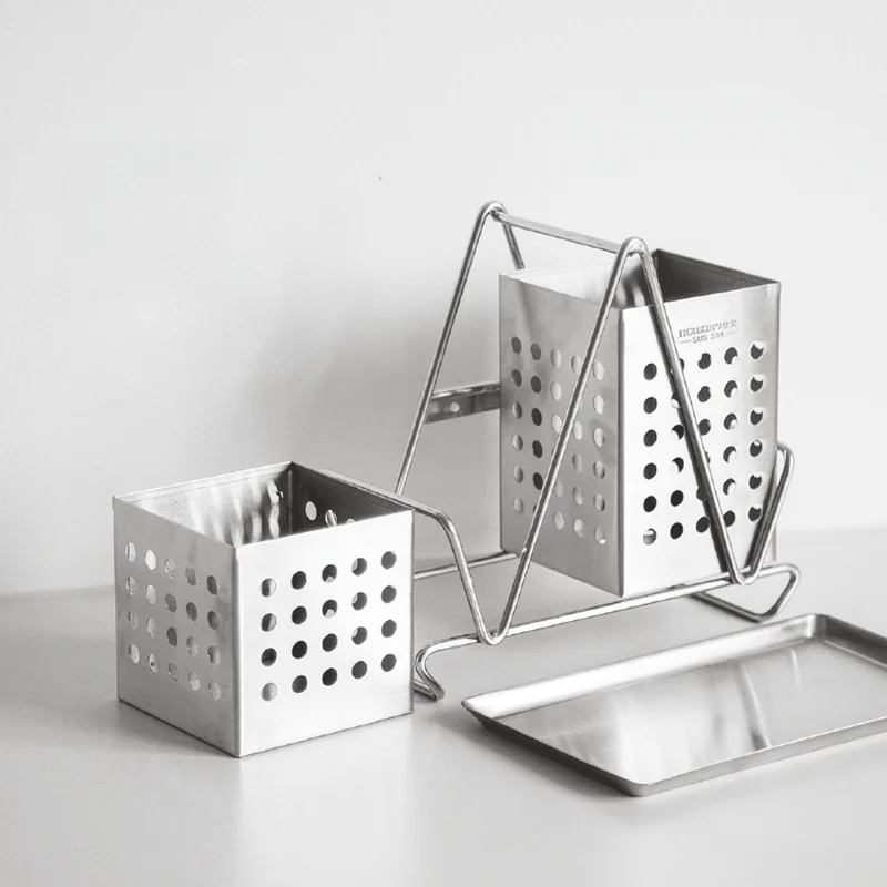 High quality stainless steel chopstick cages spoon rack shelves fork holder reinforced hanging kitchen storage cutlery organizer