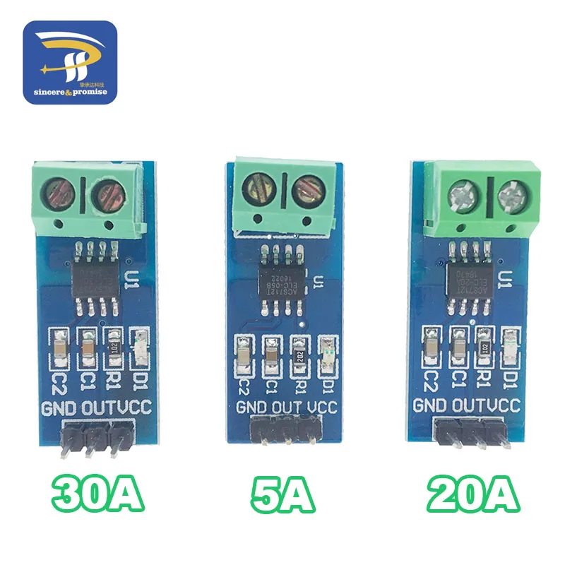 1 шт. 5A 20A 30A зал Текущий сенсор модуль ACS712 модель для arduino