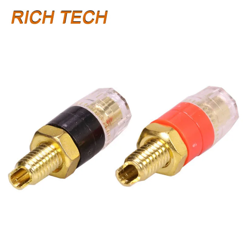 12pcs/lot Mini Binding Post Terminal for 4MM Banana Plug Jack Gold Plated Speaker Amplifier Terminals Connector | Обустройство дома
