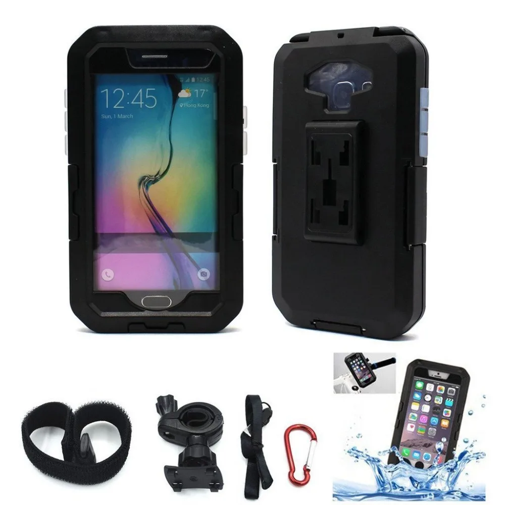 

Motorcycle Bicycle Phone Holder Support Stand for Samsung S9 S8 S7 S6 Edge S5 Waterproof Case Handlebar Mount Holder Armor Bag