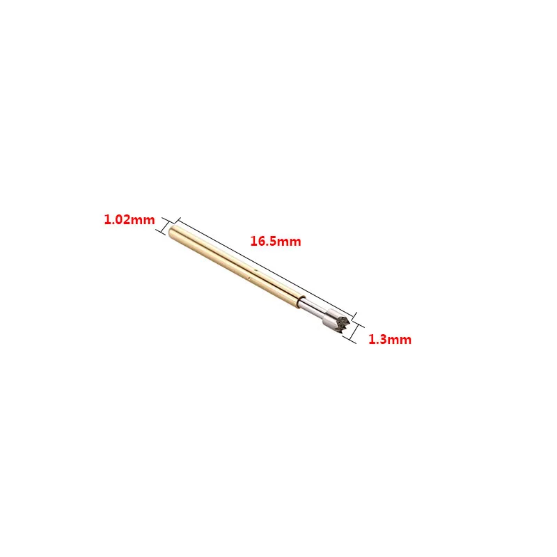 P75-H 100 Pcs Brass Spring Test Probe Nickel Plated Needle Head Test Instrument Accessories Length 16.5mm for Electronic Tools