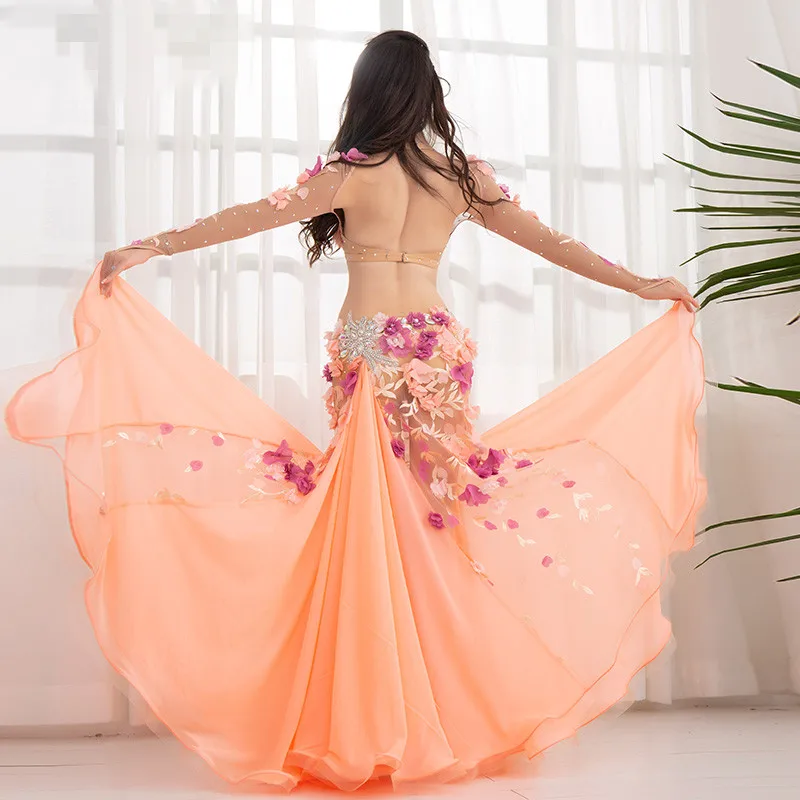 Belly dance diamond embroidery skirts bra dress costume for oriental eastern desert dance dancing belt belly dancing set 3825