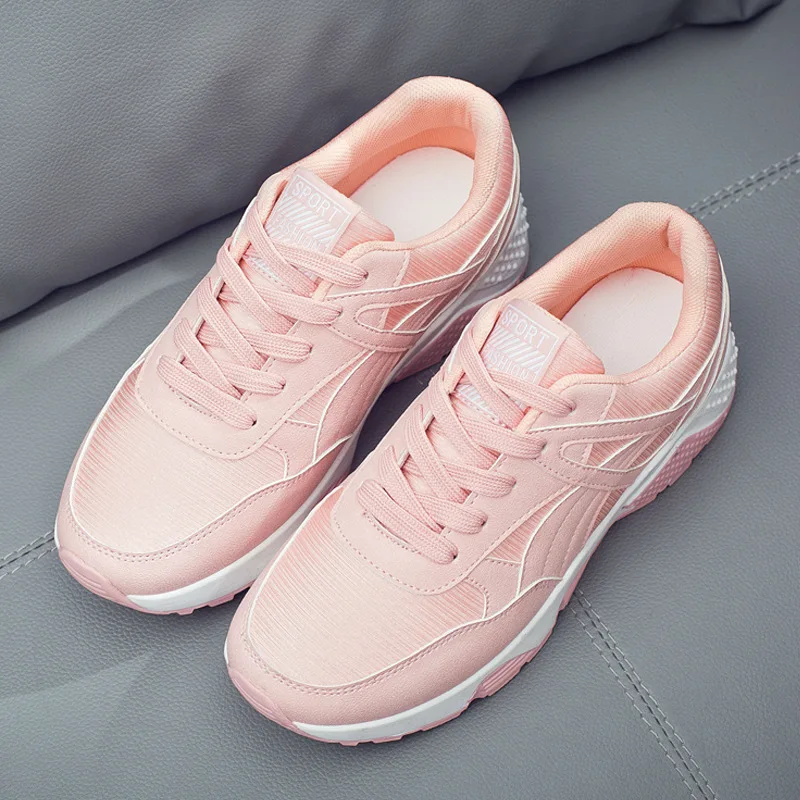 Air Shoes Woman Female Students All Match Comfortable Breathable Thick Soled Running Shoes Lace Harajuku Tide Sneaker Women Shoe