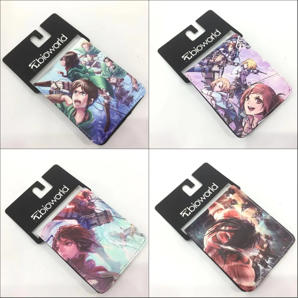 

Anime Attack On Titan Cartoon wallet with Card Holder Coin Pocket JOJO Womens Purses Men Short Wallet