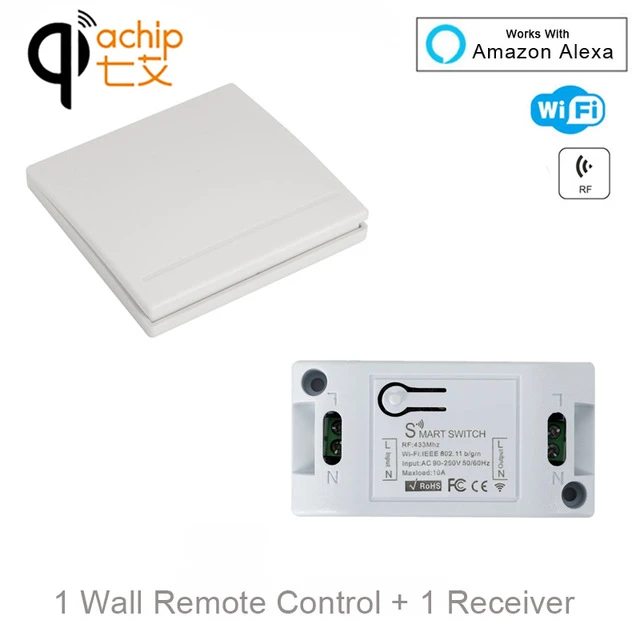 QIACHIP Wifi беспроводной RF 433 МГц 1CH AC 110 В 220 модуль приемника + 86 настенных ламп